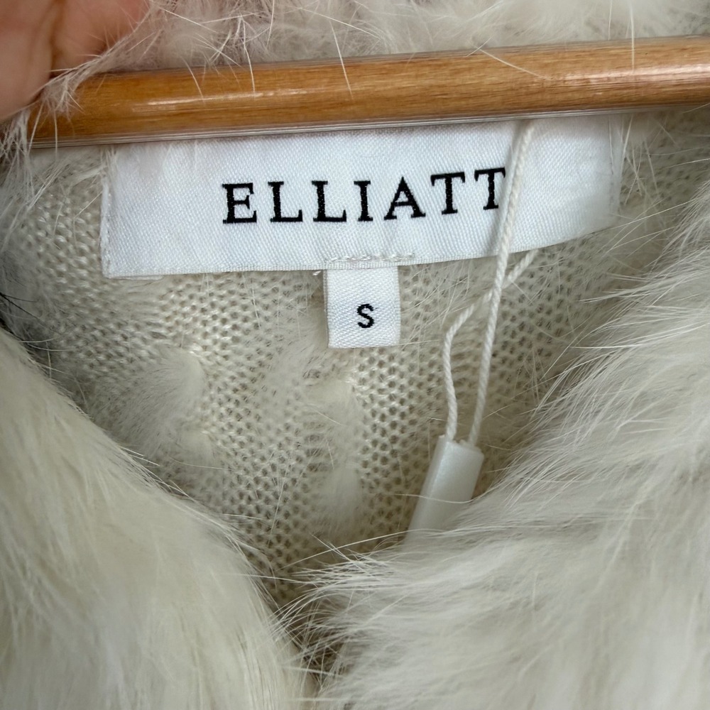 NEW ELLIATT Multicolor Rabbit Fur Colorblock Vest Size Small - Picture 12 of 13